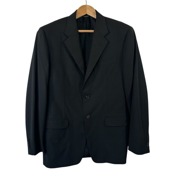 Prada Milano Men's 42R (52EU) Wool Sport Coat Blazer Jacket Black 2 Button Italy - Picture 1 of 16